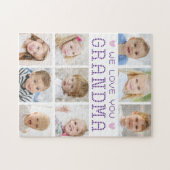 Oma 9 fotocollage harten aangepaste kleuren legpuzzel (Horizontaal)