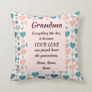 Oma Alles wat we zijn - Uw liefde - Namen toevoege Kussen
