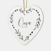 Oma Année Est. Ornement en céramique de Noël (Gauche)