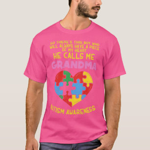 Oma Autism Austistic Boy Piece Mijn He T-shirt