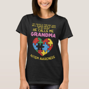 Oma Autisme Bewustzijn Autistische Jongen Stuk Mij T-shirt