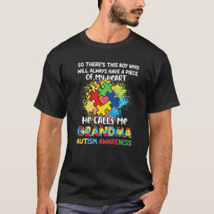 Oma Autisme Bewustzijn Autistische Jongen Stuk Mij T-shirt