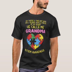 Oma Autisme Bewustzijn Autistische Jongen Stuk Mij T-shirt