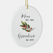 Oma Baby's Foto Kerst Keepsake Keramisch Ornament (Rechts)