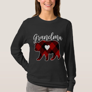 Oma Beer Kerst Buffel geruite decoratie T-shirt