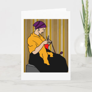 Oma bij de katting-hobby-kruising kaart