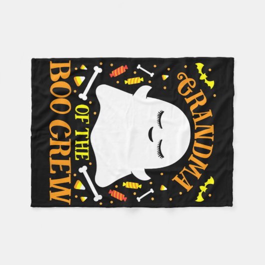 Oma Boo Crew Ghost Matching Family Set Hallowe Fleece Deken (Voorkant (Horizontaal))
