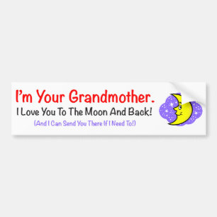 Oma bumpersticker 'Naar de maan'