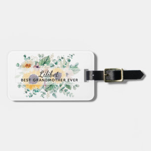 OMA-cadeaus - Gepersonaliseerd Thema Zonnebloem Bagagelabel