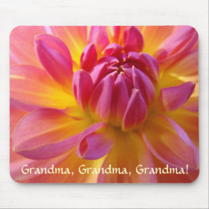 OMA CADO Mousepad Roze Dahlia Bloemen Geel Muismat
