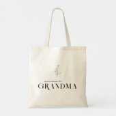 Oma | Chic Boho Lettertype & Bloemmotief Tote Bag (Achterkant)