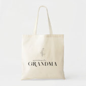Oma | Chic Boho Lettertype & Bloemmotief Tote Bag (Voorkant)
