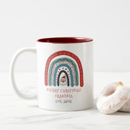 Oma Christmas Two-Tone Coffee Mok (Met donut)