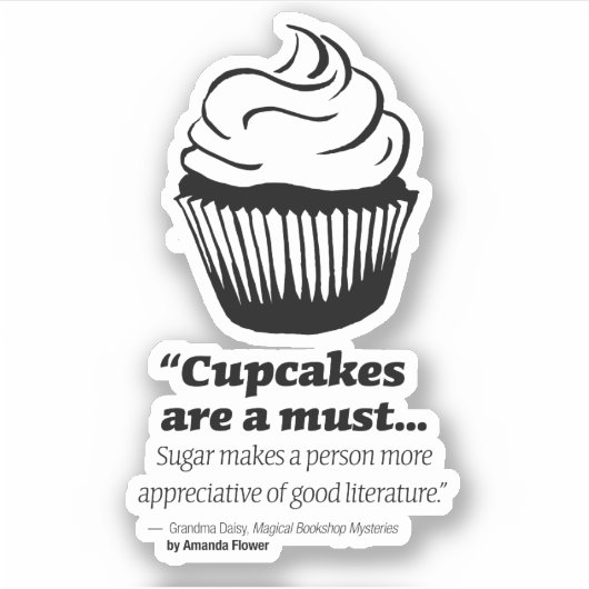 Oma Daisy Cupcake Vinyl Sticker (Voorkant)