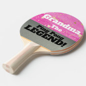 Oma De Legende Smack praat roze Zilver Game Tafeltennisbatje (Voorkant Gekanteld)