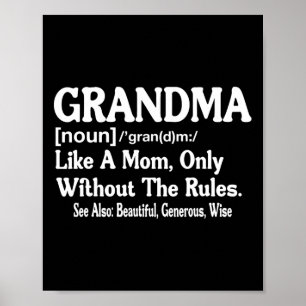 Oma Definition Grappig Gezegde voor oma Mo Poster