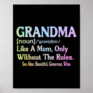 Oma Definition Grappig Gezegde voor oma Mo Poster