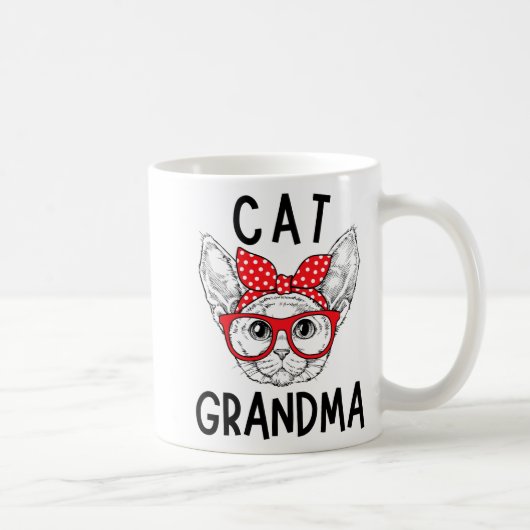 Oma Devon Rex Kat Liefhebbers Kat Nana Moederdag Koffiemok (Rechts)