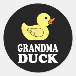 Oma Eend Shirt Grappige Moederdag Mama Rubber D Ronde Sticker