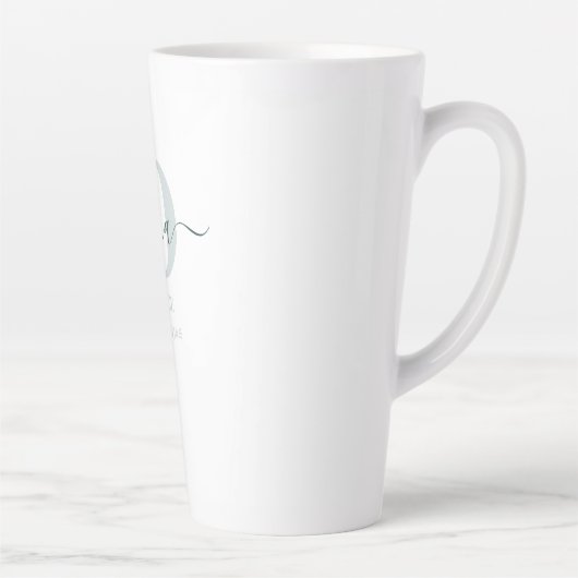 Oma Elegant Script Monogram Green White Latte Mok (Rechts)