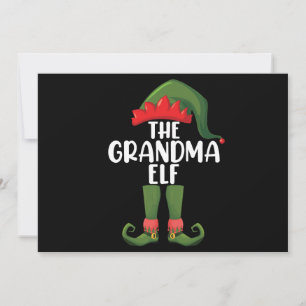 Oma Elf bijpassende gezinsgroep Kerstfeest Kaart