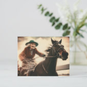 Oma en haar renpaard briefkaart (Staand voorkant)