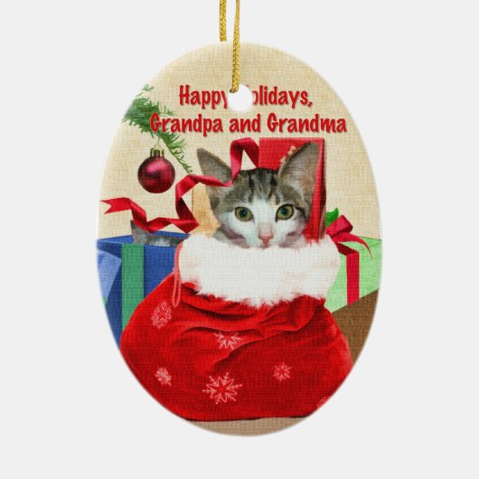 Oma en Oma's kerstversiering Keramisch Ornament (Achterkant)