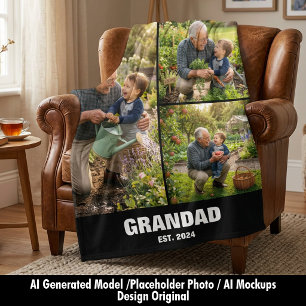 Oma en opa-dag Opa fotodeken cadeau Fleece Deken