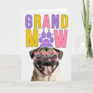Oma en opa-dag voor GrandMAW Pug GrandDOG Feestdagen Kaart