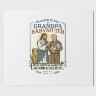 Oma en opa van Jezus oppassen humor T-shirt geloof Cadeaupapier
