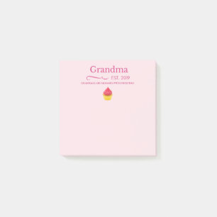 Oma Est. 2019 Nieuwe Baby Cupcake Citaat Roze Post-it® Notes