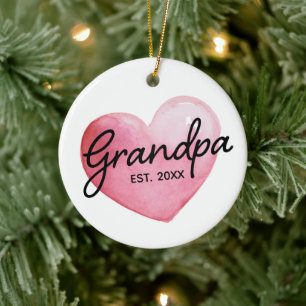 Oma Est datum aquarel hart Kerstmis Keramisch Ornament