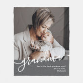 Oma Foto Elegant Script Persoonlijk Bericht Fleece Deken (Voorkant)