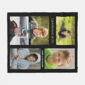 Oma foto grootmoeder noemt jongens zwart fleece deken (Voorkant (Horizontaal))
