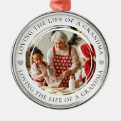 Oma Foto Keepsake Gift Metalen Ornament (Voorkant)