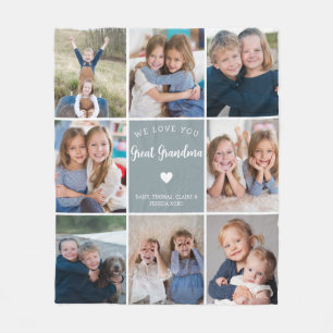 Oma Gepersonaliseerde 8-foto Collage Fleece Deken