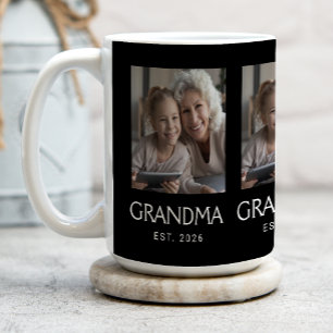 Oma Gevestigde Typografie Zwart 3 Foto Koffiemok