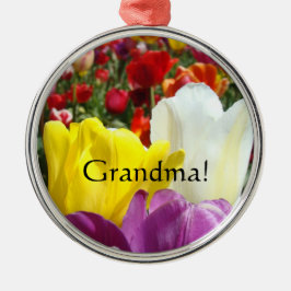 Oma. giften siervoorwerpen Tulip Flowers Floral Metalen Ornament