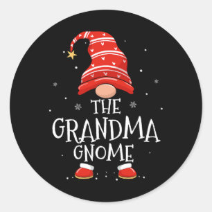 Oma Gnome Xmas Familie Matching Grappige Kerstmis Ronde Sticker