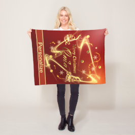 oma golden christmas - tekst fleece deken