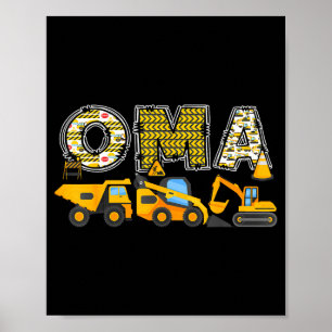Oma graafmachine kinderen bijpassende familie poster
