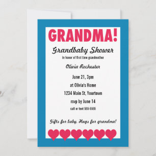 Oma. Grandbaby Shower met hart Kaart