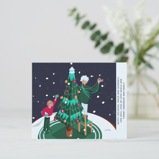 Oma Grandsom Decorting kerstboom Aangepast (Staand voorkant)