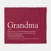 Oma Granny Definition Burgundy Modern Fun Fleece Deken (Voorkant (Horizontaal))