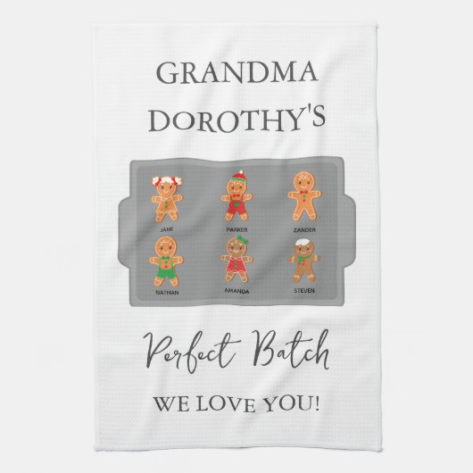 Oma Grootkinderen We houden van je Theedoek (Verticaal)