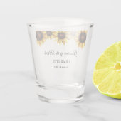 Oma Grootmoeder Gele Zonnebloem Shot Glas (Achterkant)