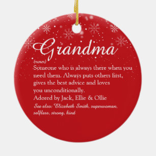 Oma Grootmoeder Oma Definitie Foto Kerstmis Keramisch Ornament
