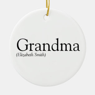 Oma Grootmoeder Zwart en Wit Pret Keramisch Ornament