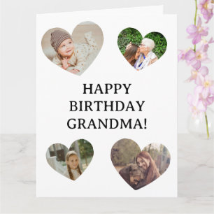 Oma Hart Foto Collage Persoonlijke Verjaardag Kaart