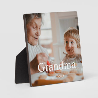 Oma heeft een modern foto-cadeau opgezet fotoplaat